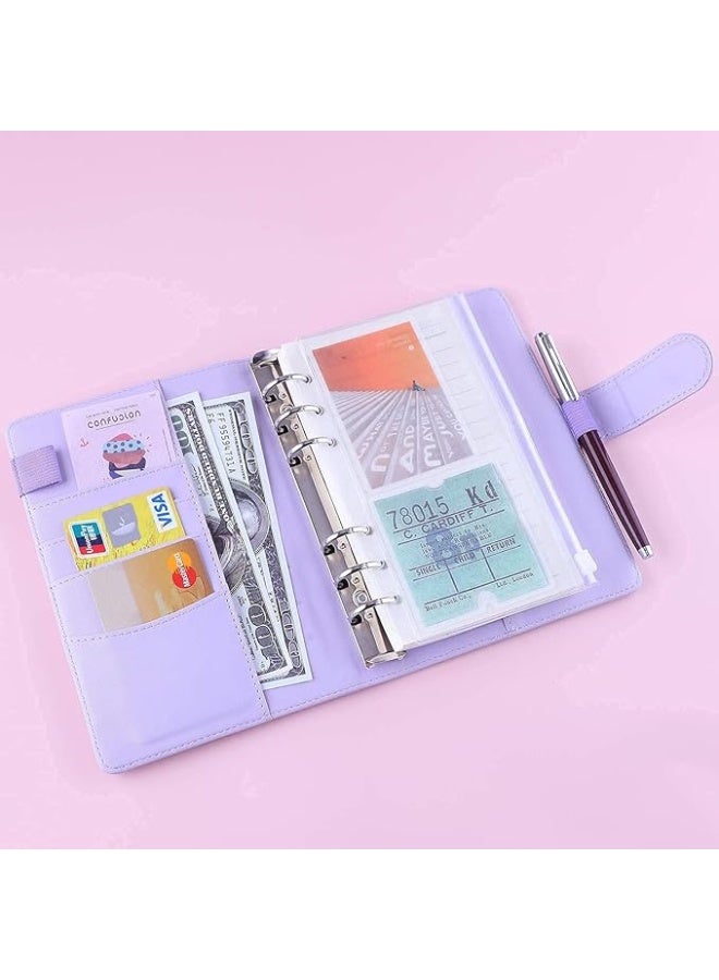 Faux leather wallet, money pouch, budget and notepad with card slots, cash and money compartment - A6 - Image 4